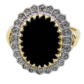 9ct Gold Sapphire/Diamond Cluster Ring size P